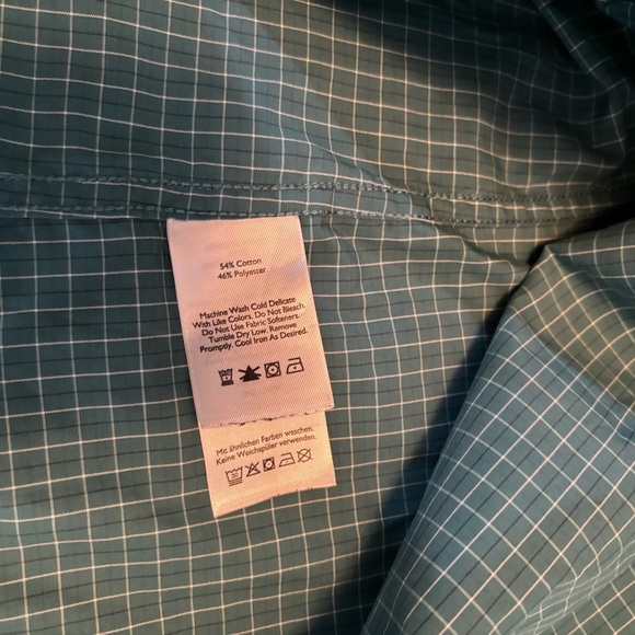 Eddie Bauer Men’s Size TXL Long Sleeve Button Down Wrinkle Free Relaxed. Teal. - Picture 4 of 6